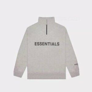 ✨ Essentials Fear of God Quarter Zip Pullover (Heather Gray, Size L) ✨